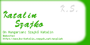 katalin szajko business card