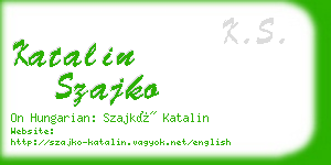 katalin szajko business card